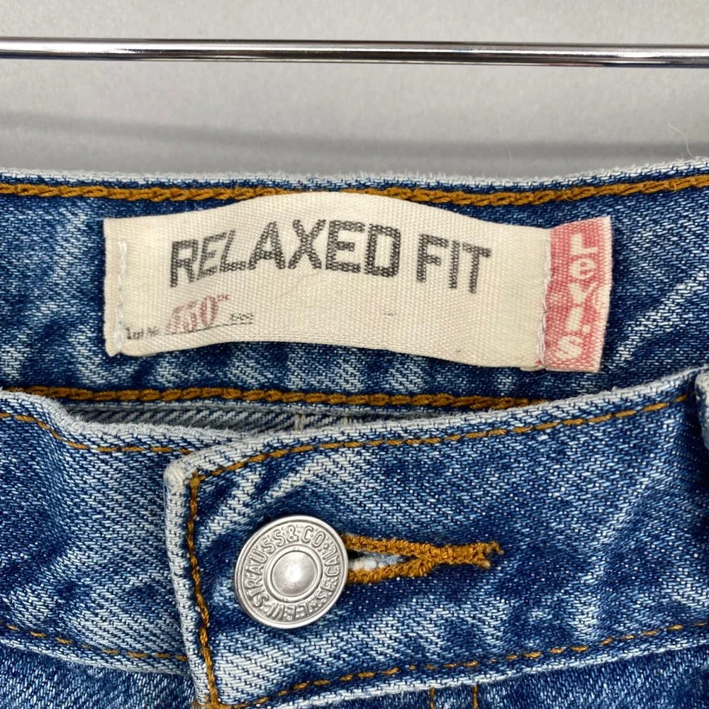 Levi's 550 Vintage Relaxed‎ Fit Jeans Distressed Fringe Blue Denim Men's W34 L32